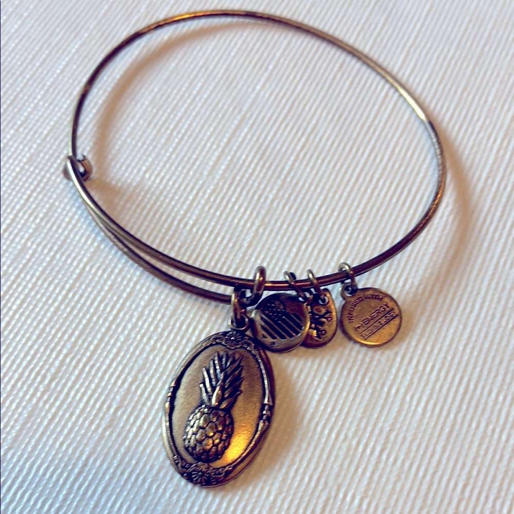 Alex and Ani Gold Pineapple Charm Bracelet